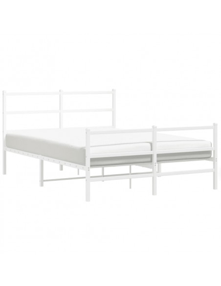 Giroletto con Testiera e Pediera Metallo Bianco 140x190 cm