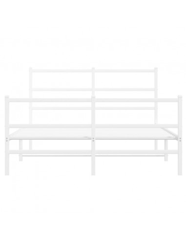 Giroletto con Testiera e Pediera Metallo Bianco 140x190 cm