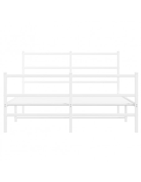 Giroletto con Testiera e Pediera Metallo Bianco 140x190 cm