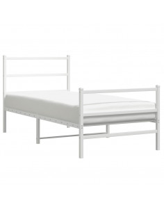 Giroletto con Testiera e Pediera Metallo Bianco 90x190 cm 2