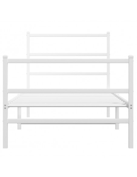 Giroletto con Testiera e Pediera Metallo Bianco 90x190 cm
