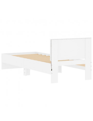 Giroletto con Testiera e LED Bianco 90x200 cm