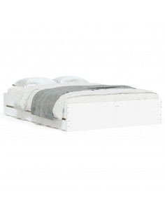 Giroletto con Cassetti Bianco 120x200 cm in Legno Multistrato 2