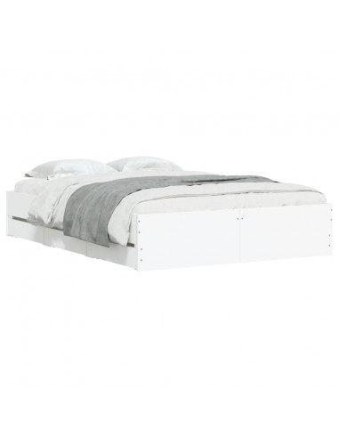 Giroletto con Cassetti Bianco 120x200 cm in Legno Multistrato