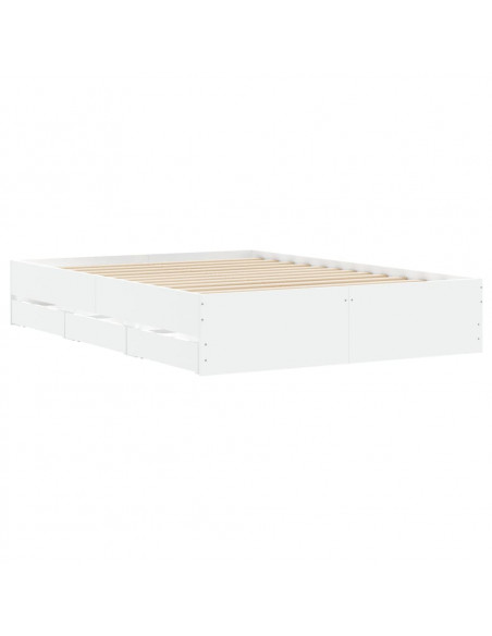 Giroletto con Cassetti Bianco 120x200 cm in Legno Multistrato