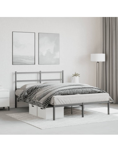 Giroletto con Testiera in Metallo Nero 135x190 cm