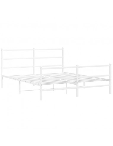 Giroletto con Testiera e Pediera Metallo Bianco 150x200 cm