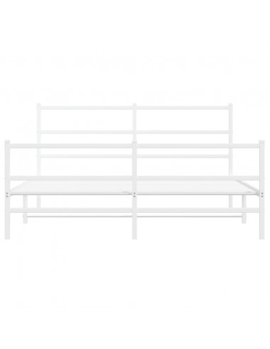 Giroletto con Testiera e Pediera Metallo Bianco 150x200 cm