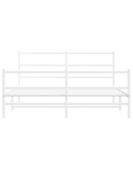 Giroletto con Testiera e Pediera Metallo Bianco 150x200 cm