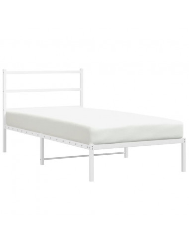 Giroletto con Testiera Metallo Bianco 100x190 cm