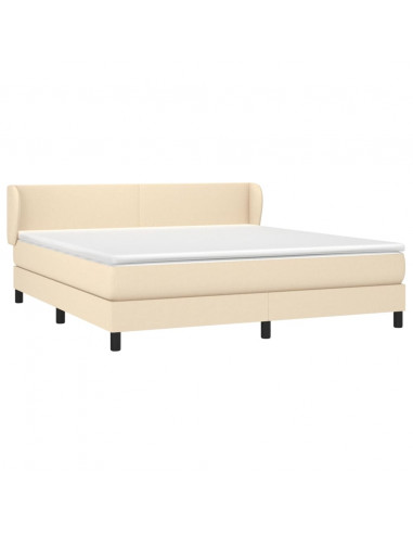 Giroletto a Molle con Materasso Crema 160x200 cm in Tessuto