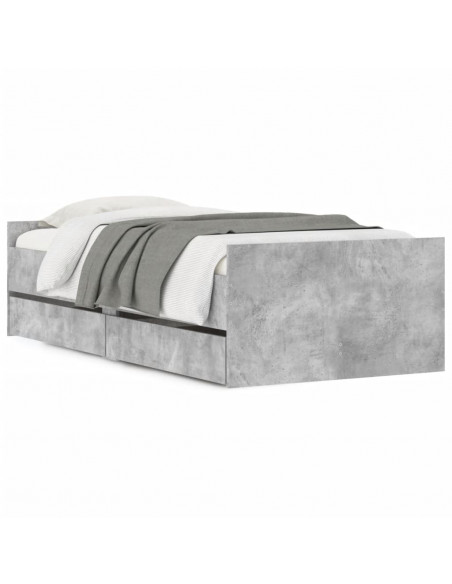 Giroletto con Cassetti Grigio Cemento 90x190 cm