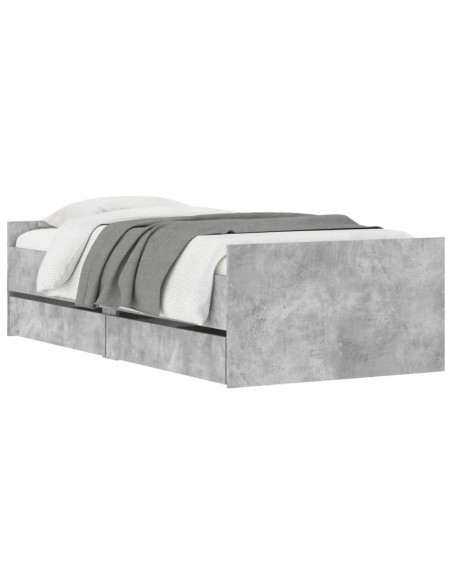 Giroletto con Cassetti Grigio Cemento 90x190 cm
