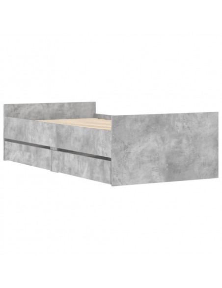 Giroletto con Cassetti Grigio Cemento 90x190 cm