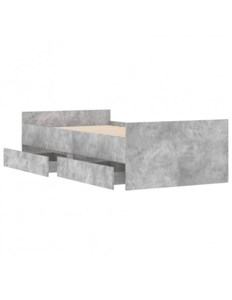 Giroletto con Cassetti Grigio Cemento 90x190 cm