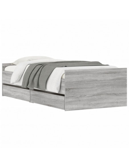 Giroletto con Cassetti Grigio Sonoma 90x190 cm