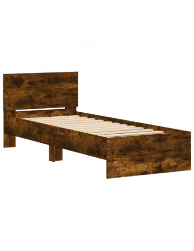 Giroletto con Testiera Rovere Fumo 90x200 cm Legno Multistrato