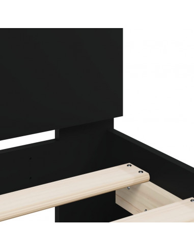 Giroletto con Testiera e LED Nero 75x190 cm