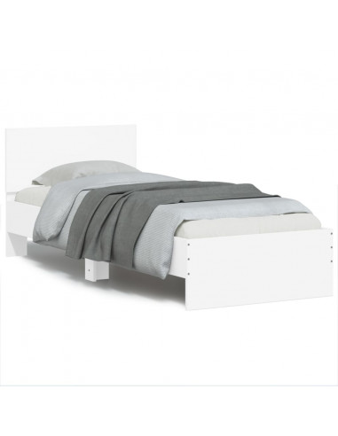 Giroletto con Testiera Bianco 75x190 cm in Legno Multistrato