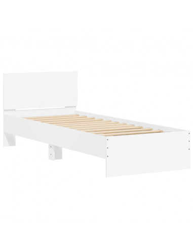 Giroletto con Testiera Bianco 75x190 cm in Legno Multistrato