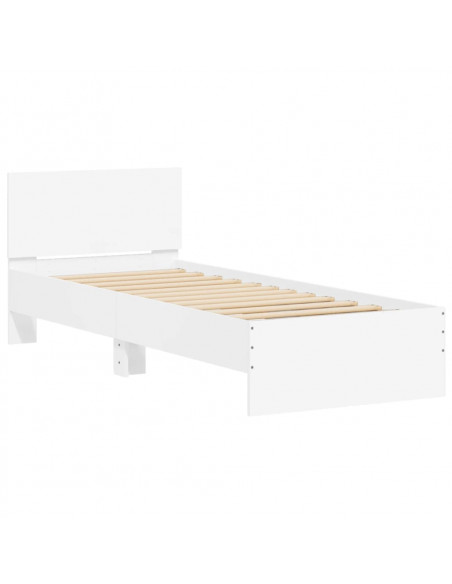 Giroletto con Testiera Bianco 75x190 cm in Legno Multistrato