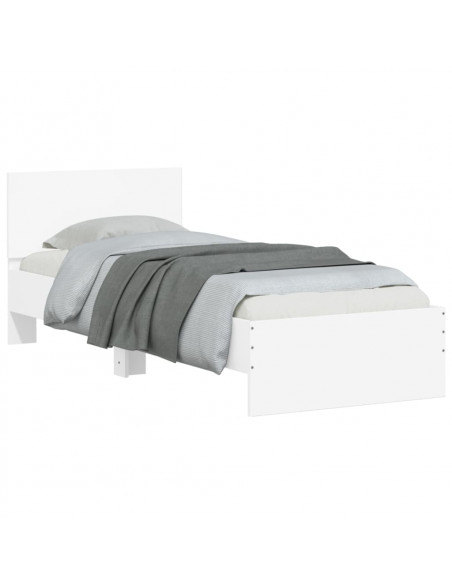 Giroletto con Testiera Bianco 75x190 cm in Legno Multistrato