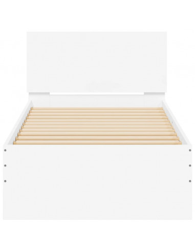 Giroletto con Testiera Bianco 75x190 cm in Legno Multistrato