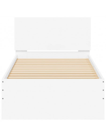 Giroletto con Testiera Bianco 75x190 cm in Legno Multistrato