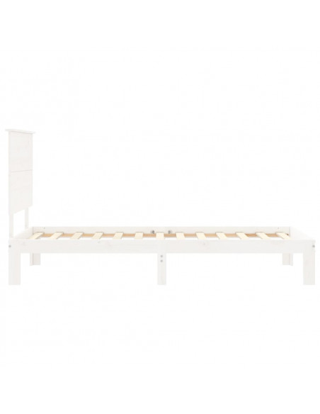 Giroletto con Testiera Bianco 100x200 cm in Legno Massello