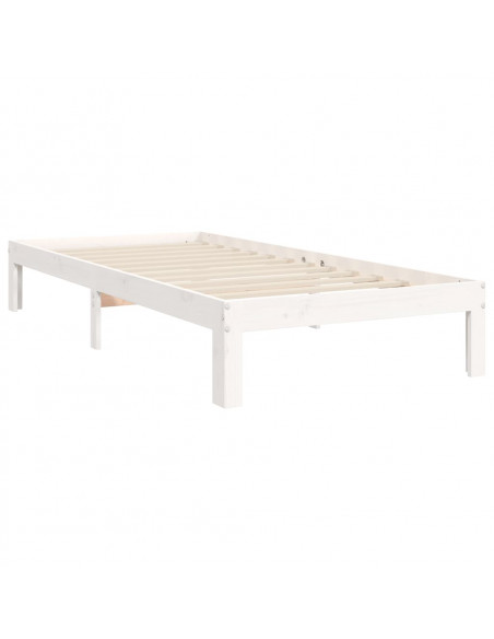 Giroletto con Testiera Bianco 100x200 cm in Legno Massello
