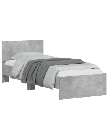 Giroletto Testiera Grigio Cemento 75x190 cm Legno Multistrato