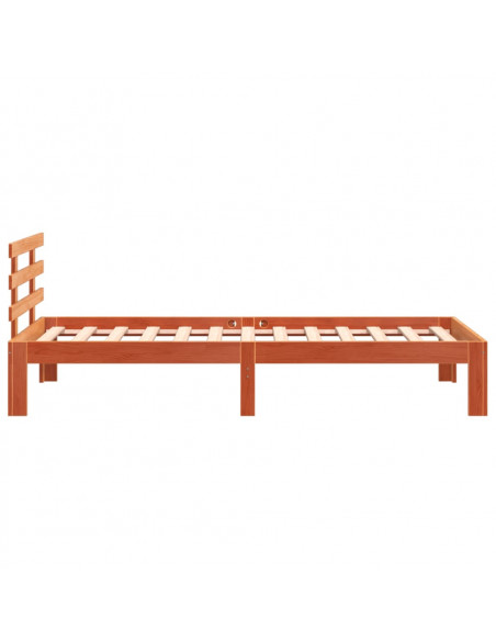 Giroletto con Testiera Marrone Cera 90x200 cm Massello Pino