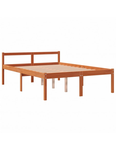 Letto per Anziani Marrone Cera 120x190cm Legno Massello di Pino