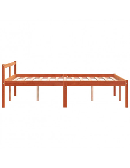 Letto per Anziani Marrone Cera 120x190cm Legno Massello di Pino