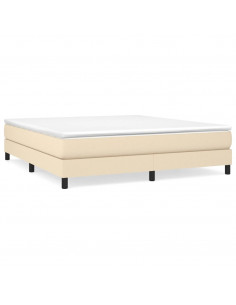 Giroletto a Molle con Materasso Crema 180x200 cm in Tessuto 2