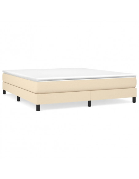 Giroletto a Molle con Materasso Crema 180x200 cm in Tessuto
