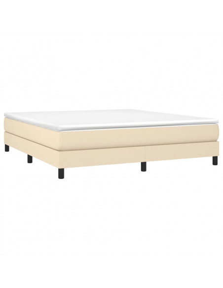 Giroletto a Molle con Materasso Crema 180x200 cm in Tessuto