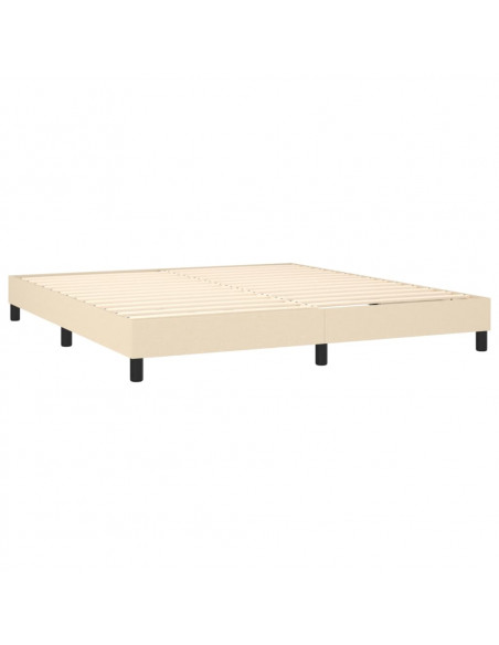 Giroletto a Molle con Materasso Crema 180x200 cm in Tessuto