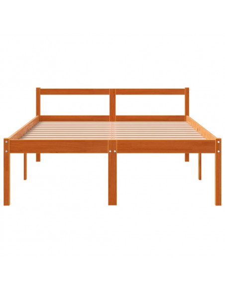 Letto per Anziani Marrone Cera 120x200cm Legno Massello di Pino
