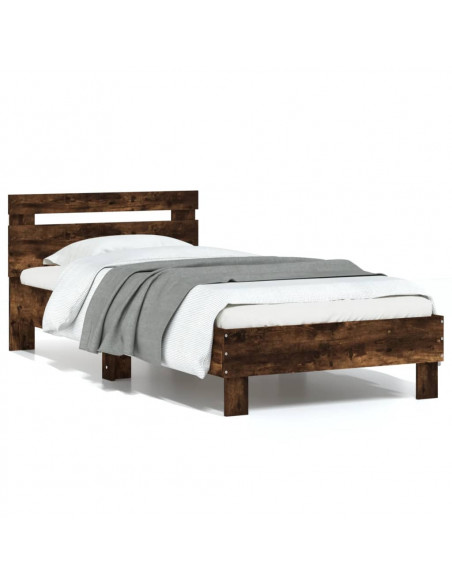 Giroletto con Testiera Rovere Fumo 75x190 cm Legno Multistrato