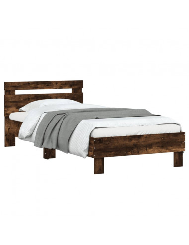 Giroletto con Testiera Rovere Fumo 75x190 cm Legno Multistrato