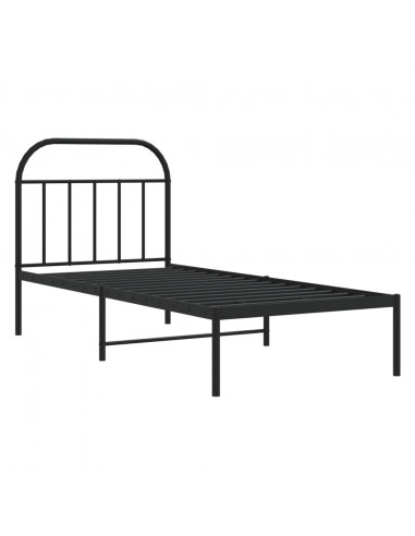 Giroletto con Testiera in Metallo Nero 80x200 cm