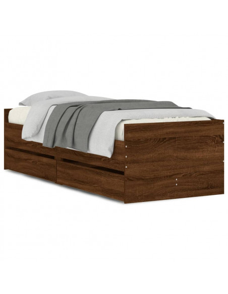 Giroletto con Cassetti Rovere Marrone 75x190 cm Small Single