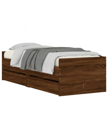 Giroletto con Cassetti Rovere Marrone 75x190 cm Small Single