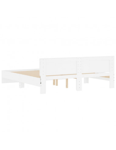 Giroletto con Testiera e LED Bianco 200x200 cm