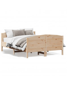 Giroletto con Testiera 150x200 cm in Legno Massello di Pino 2