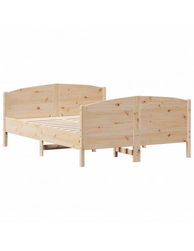 Giroletto con Testiera 150x200 cm in Legno Massello di Pino