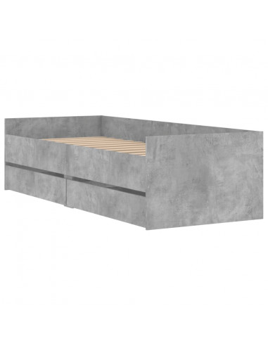 Giroletto con Cassetti Grigio Cemento 75x190 cm Small Single