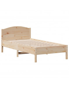 Giroletto con Testiera 75x190 cm in Legno Massello di Pino 2