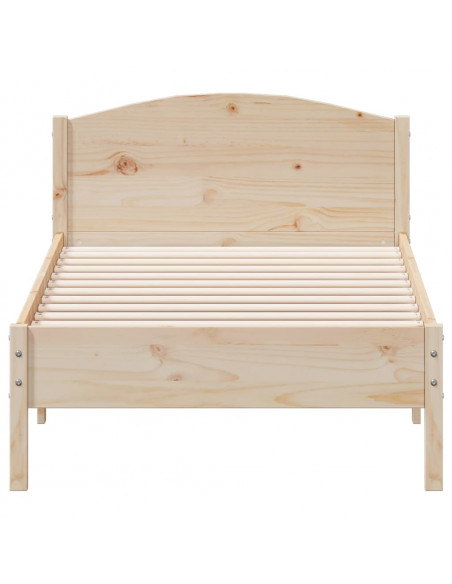 Giroletto con Testiera 75x190 cm in Legno Massello di Pino